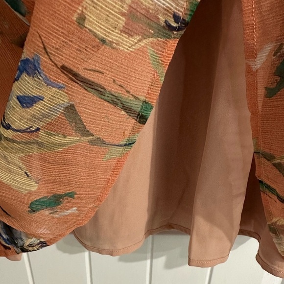 NWT Greylin Unwritten Peach Floral Long Sleeve Dress - Picture 5 of 7